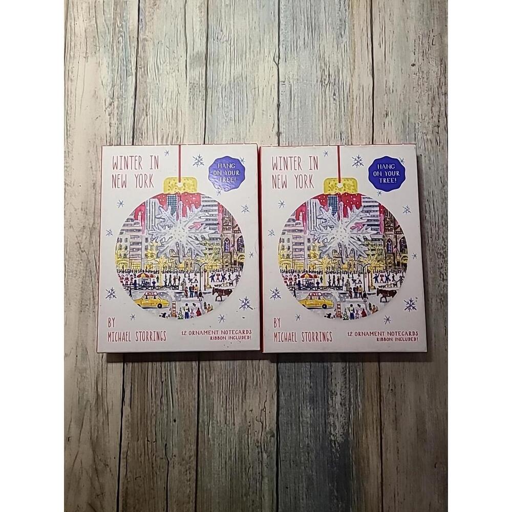 2 12 Pk Michael Storrings Ornaments Shaped Notecards. Hang On Your Tree